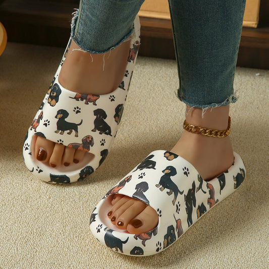 Comfortable Printed Slip-On Sandals with Soft Cushion Sole