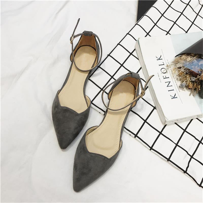 Elegant Pointed-Toe Ankle Strap Flats