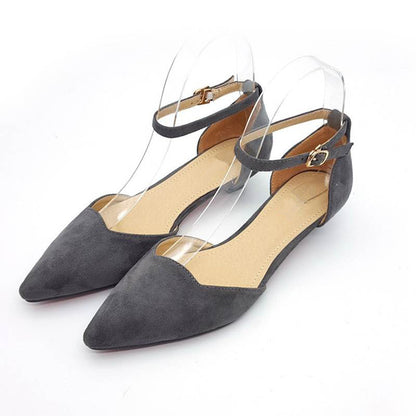 Elegant Pointed-Toe Ankle Strap Flats