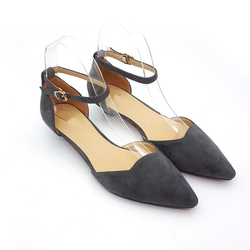 Elegant Pointed-Toe Ankle Strap Flats