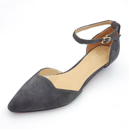 Elegant Pointed-Toe Ankle Strap Flats