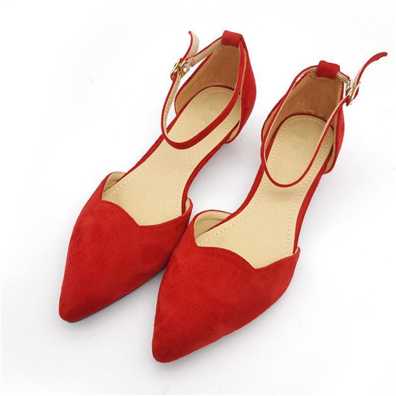 Elegant Pointed-Toe Ankle Strap Flats
