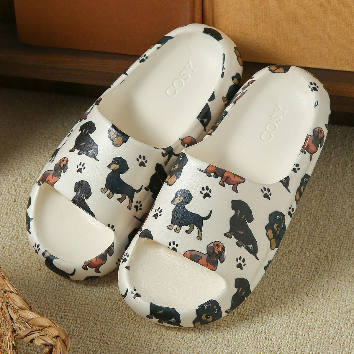 Comfortable Printed Slip-On Sandals with Soft Cushion Sole