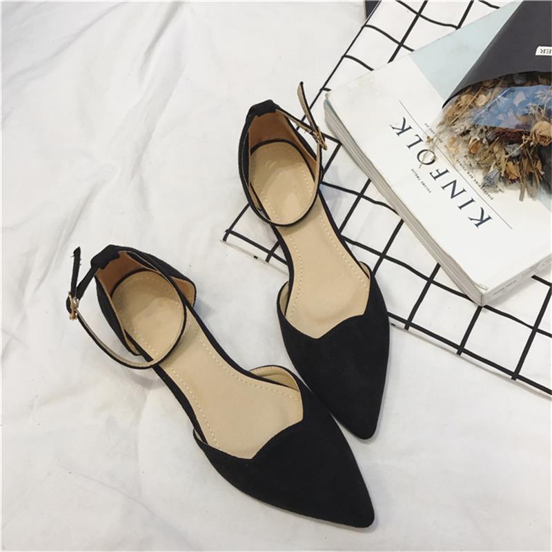 Elegant Pointed-Toe Ankle Strap Flats