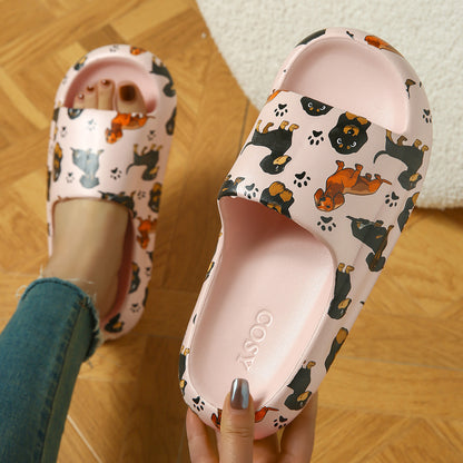 Comfortable Printed Slip-On Sandals with Soft Cushion Sole