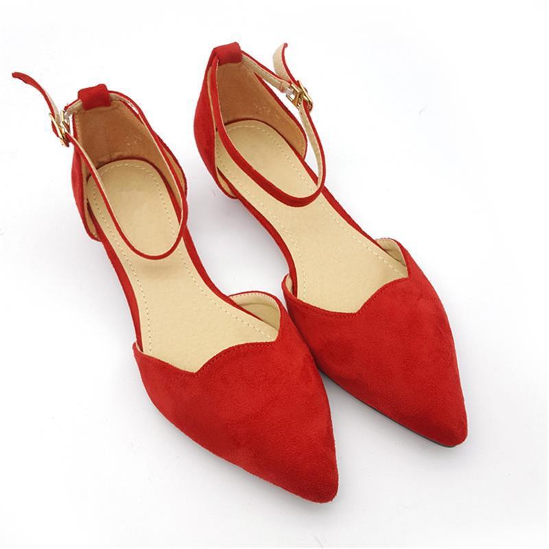 Elegant Pointed-Toe Ankle Strap Flats